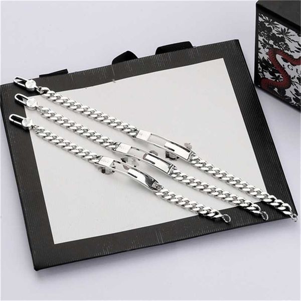 

2023 designer new fashion xiao zhan's same thai silver bracelet men's and women's hip hop fashion jewelry, Black