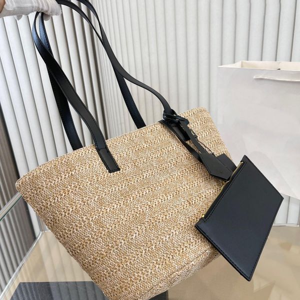 

designer straw bag handbags fashion luxury beach vacation women one-shoulder messenger bags with logo fashionable