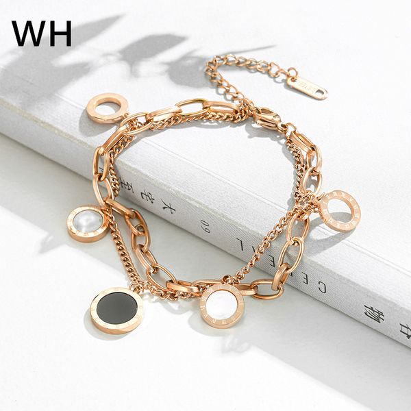

double layered clover charm bracelet jewelry for women gift, Golden;silver