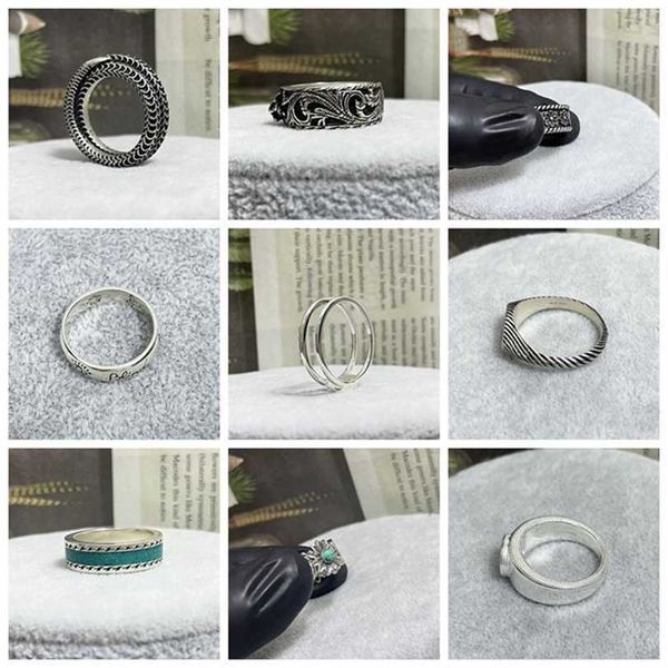

2023 designer new jewelry double spirit snake enamel pair interlocking stripe hollowed out skull fearless tiger head couple ring, Silver