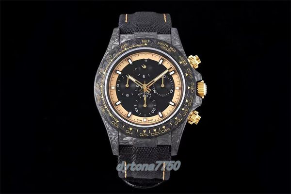 

diw wristwatches montre de luxe watch size 40mm four color size 40mm carbon fiber case sapphire mirror waterproof function designer watches, Slivery;golden