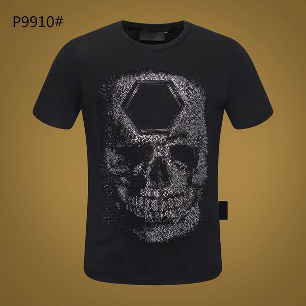 

2023ss mens tshirts men designer plein bear skull diamond t shirt short sleeve dollar brown bear brand tee oneck skulls tshirt tees pb #125, White;black