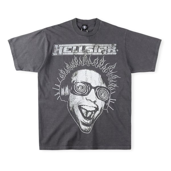 

23ss summer usa studios globe vintage print tee t shirt men women hip hop street casual short sleeve pure cotton tshirt, Black;brown