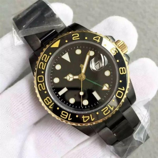 

men's automatic mechanical watch diameter 40mm sapphire scratch-proof glass waterproof black business elements star cool 267b, Slivery;brown