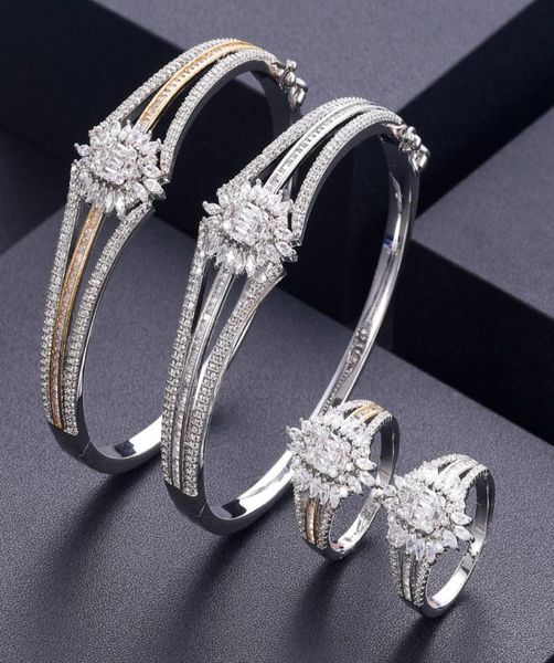 

earrings necklace accking luxury unique african bangle ring set jewelry sets for women wedding cubic zircon crystal cz dubai bri4583890, Silver