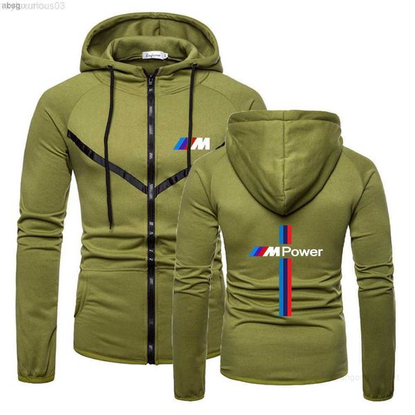 

hoodies men's sweatshirts 2023 bmw car zipper quality fitness, Black
