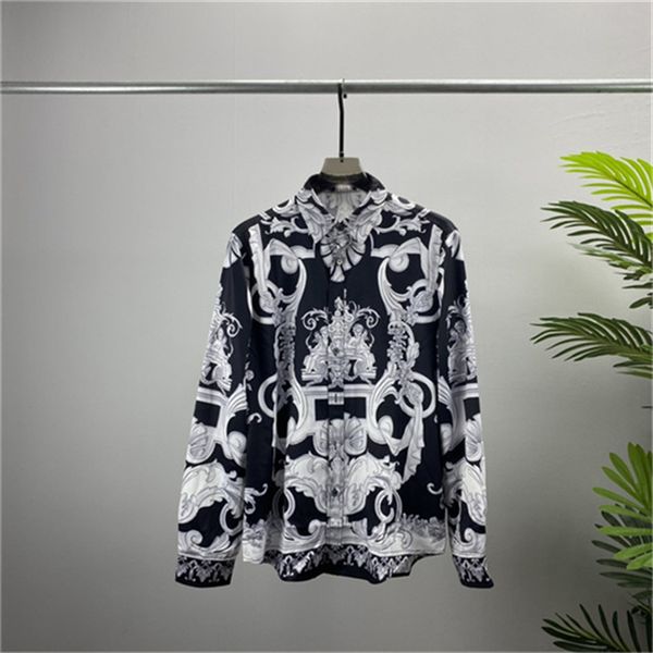 

2022 luxurys designers dress shirt menswear fashion society black men solid color business casual long sleeve -xxxl #66, White;black