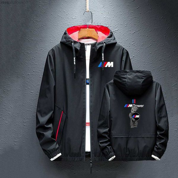 

hoodies men's sweatshirts 2023 bmw print hoodie jacket haraju, Black