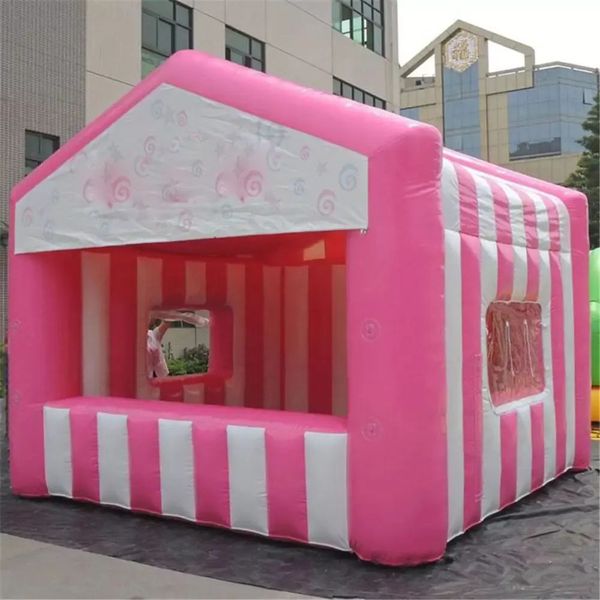 

4x3m custom logo made candy floss tent inflatable concession pop up stand sales kiosk carnival cotton for food/ticket/juice party