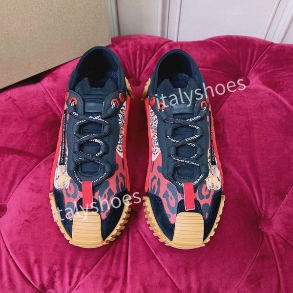 

new men slip-on italy luxury white pink classic jacquard runner trainers skate designer sneakers shoes, Black