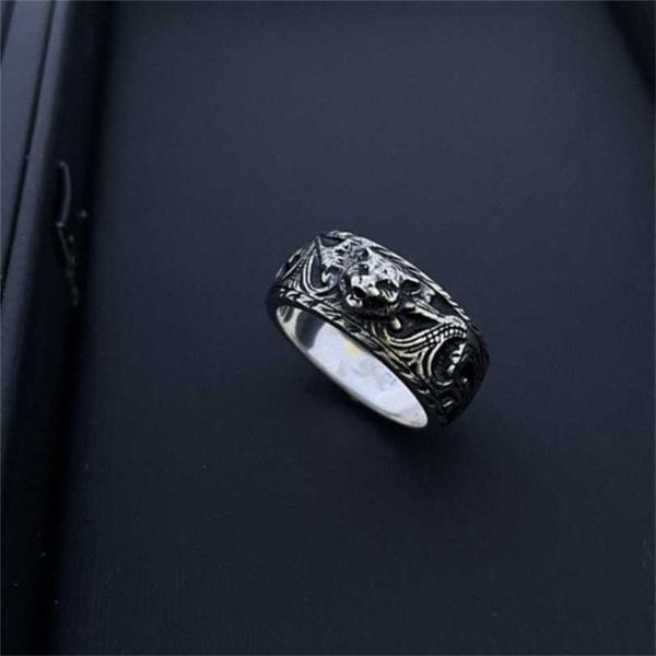 

2023 designer new jewelry silver antique twelve zodiac tiger head ring personalized unisex