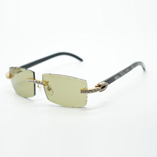 

xl diamond cool buffs sunglasses woow eyewear 3524031 with black textured buffalo horn legs and 57 mm cut lens, White;black
