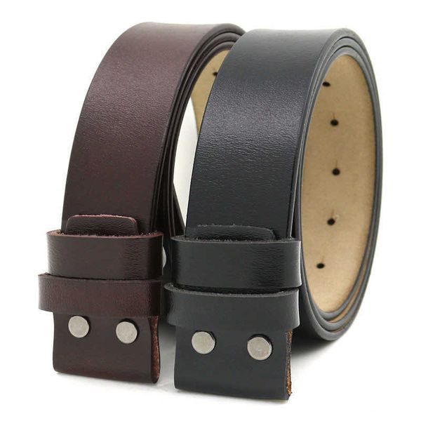 

belts mens belt pure cowhide belt strap 3.8cm no buckle genuine leather belts with holes belt w0317, Black;brown