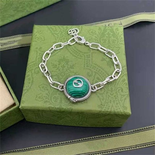 

2023 designer new jewelry used turquoise pattern bracelet silver fashion trend hand decoration can, Black