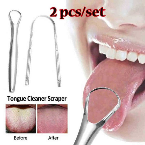 

useful tongue scraper cleaner stainless steel metal medical mouth cleaning oral brush dental kit reusable fresh breath maker 220614