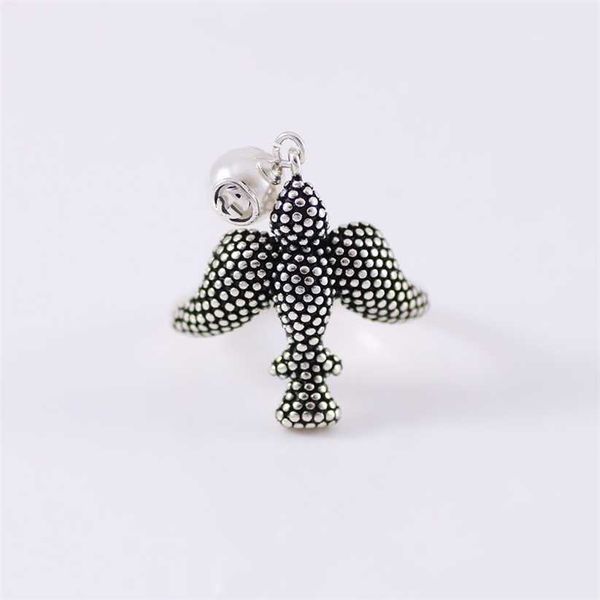 

2023 designer gujia pearl bird new 925 pure silver enamel couple ring