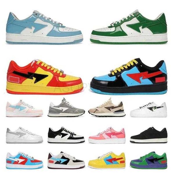 

shoes designer sk 8 bapestas baped designer casual shoes platform sneakers bapesta sk8 sta patent leather green black white plate-forme for
