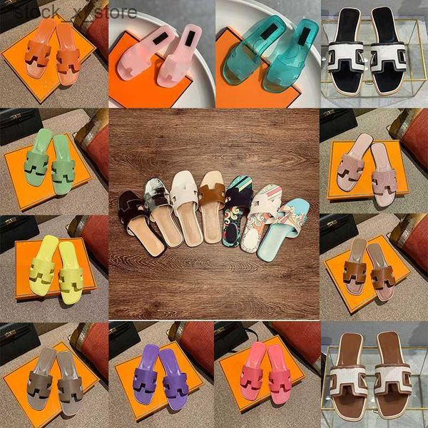 

designer oran slipper womens 2023 new fashion chypre h sandal slides flt mule rubber brown black white pink sandlas ladies office outdoor