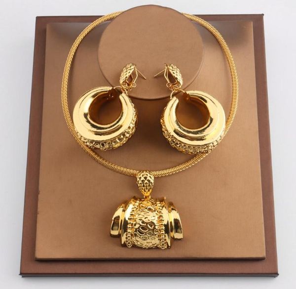 

earrings necklace african jewelry set for women fashion dubai wedding pendant bridal design gold plated nigerian accessory5280133, Silver
