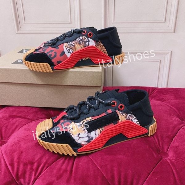 

2023new men slip-on italy luxury white pink classic jacquard runner trainers skate designer sneakers shoes, Black