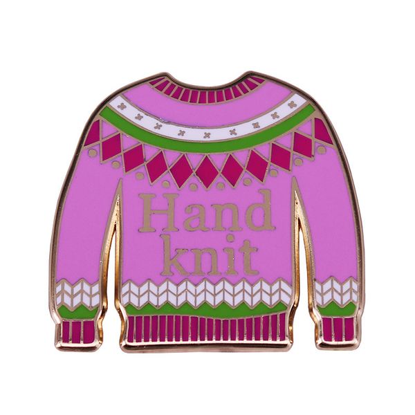 

pink handwoven sweater pin beautiful weaving art badge cute anime movies games hard enamel pins collect metal cartoon brooch, Blue