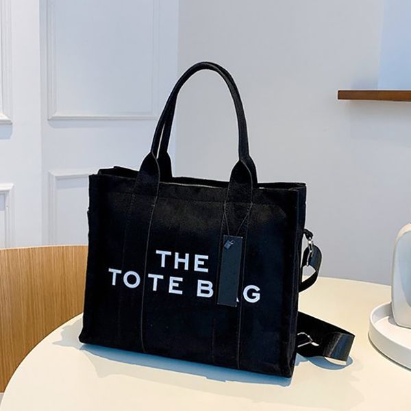 

tote marc the bag designer canvas shoulder bag women black large capacity shopping handbag leather handbags medium totes crossbody jacobss p