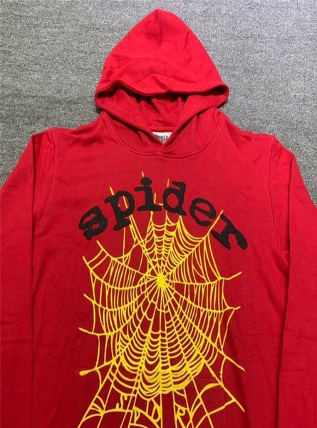 

women039s hoodies sp5der 555555 hooded sweatshirts foaming printing web men women red oversized cotton terry pullover6349189, Black