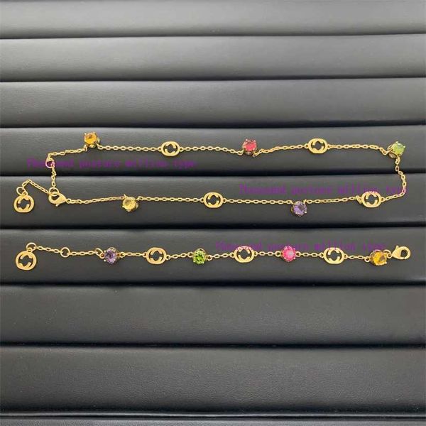 

2023 designer new gujia necklace/gjia new letter color diamond simple sweater chain bracelet female personality light luxury jewelry, Silver