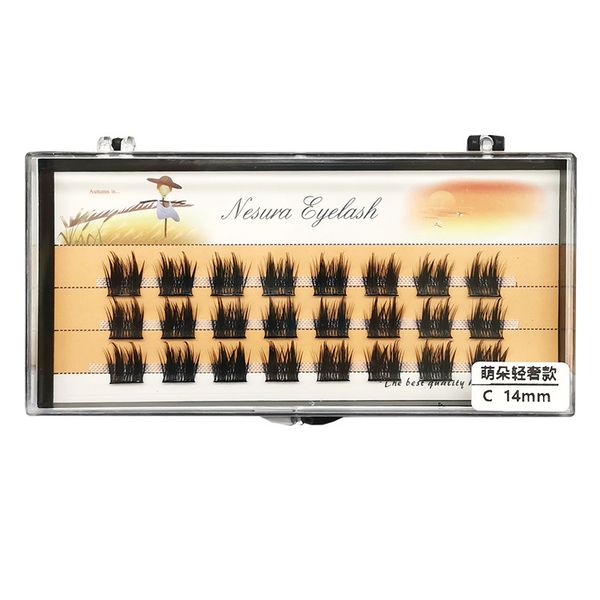 

make up thick cluster individual lashes faux cils cute light luxury grafted hair lazy rain fan light comic eye stereo cluster graft individu