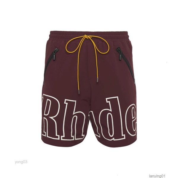 

mens shorts rhude with size s-xl designer summer fashion beach pants men street wear black reddish brown, White;black