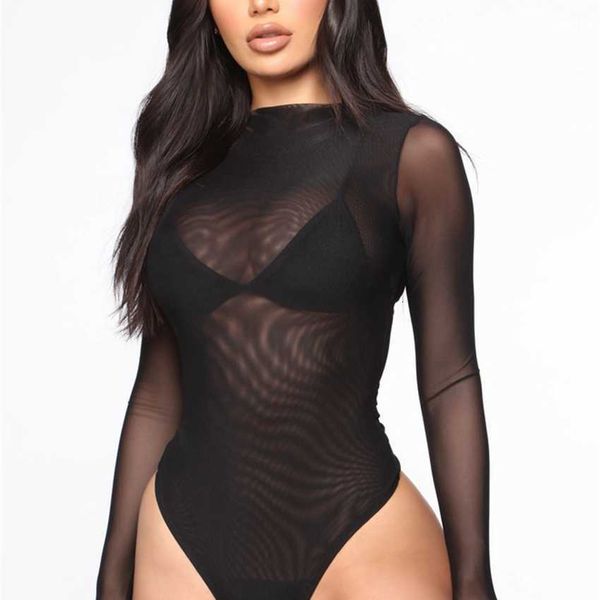 

qqny lingerie bodysuit mesh perspective ultra-thin women, Black;white