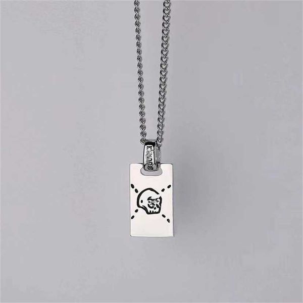 

2023 designer new jewelry double elf pendant skull silver plated men and women lovers' same hip-hop necklace accessories, Black