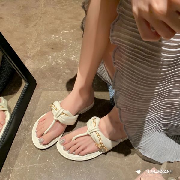 

channel shoes paris 2023 new summer women beach chain sandals channel lady flat flip flops casual shoes mujer original luxury designer boho