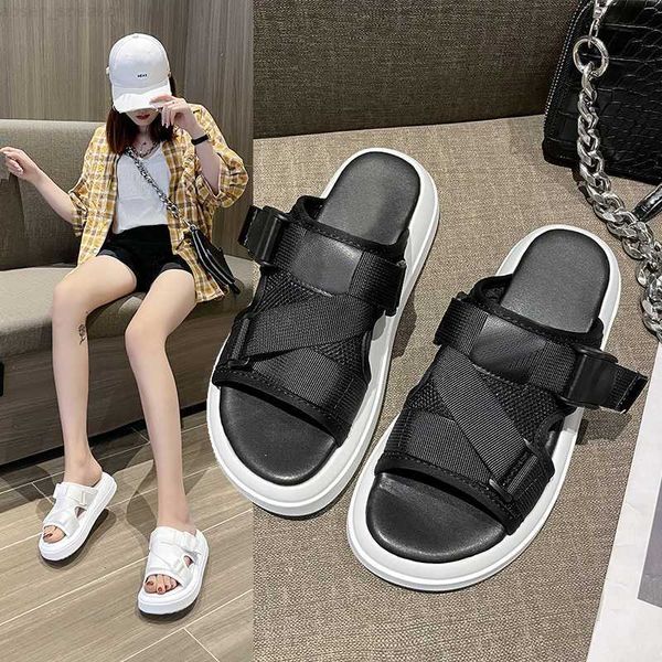 

women wedge platform sandals high heels shoes women buckle leather canvas summer zapatos mujer wedges woman sandal slippers 0318, Black