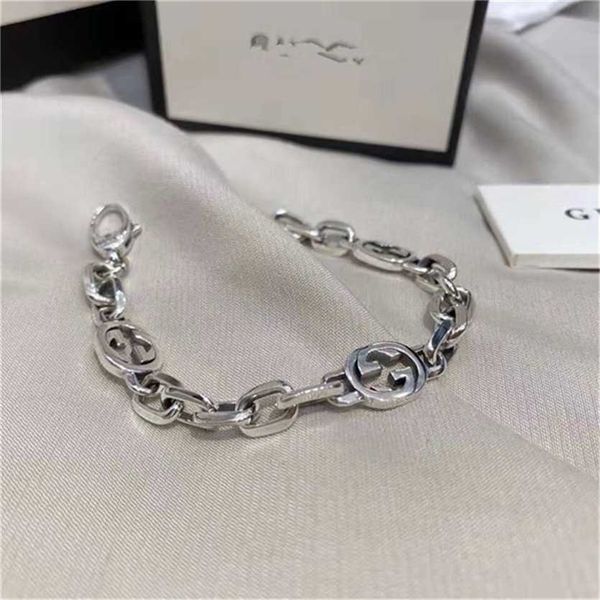 

2023 designer new fashion jewelry zhigujia 925 silver double clasp bracelet for men and women, Black