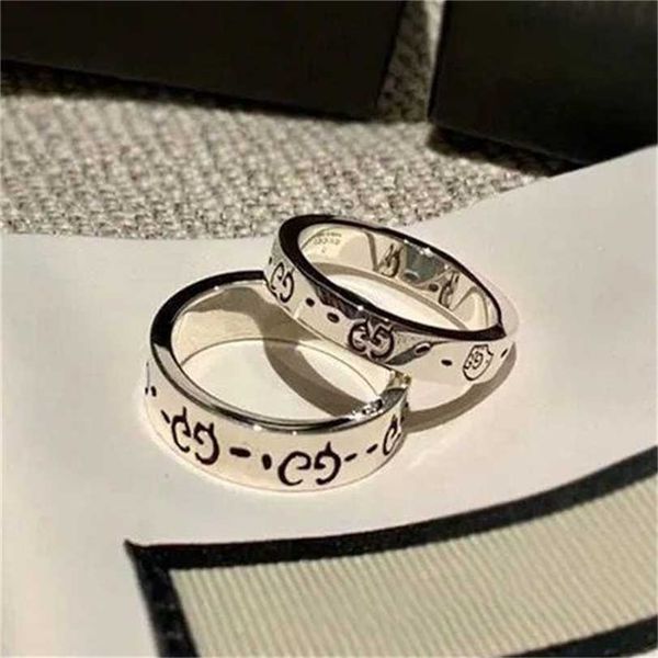 

2023 designer new jewelry sterling silver ancient family double elf skull love fearless men and women couple pair ring