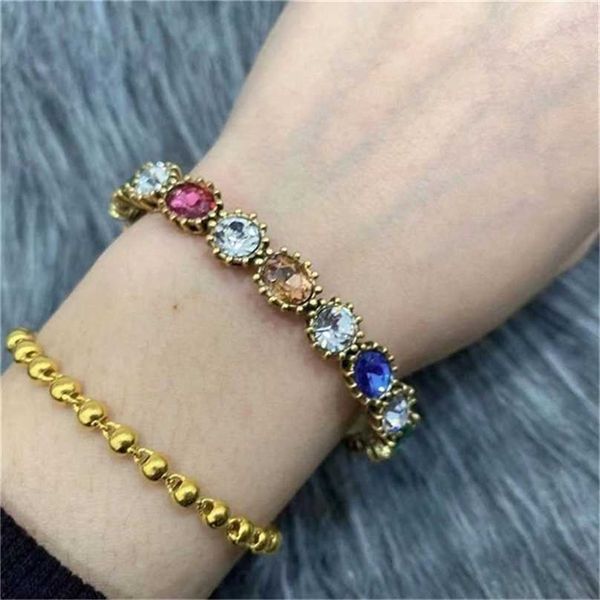 

2023 designer new fashion jewelry gujia high-end version bracelet female color crystal diamond tiger head light luxury fashion bracelet, Black