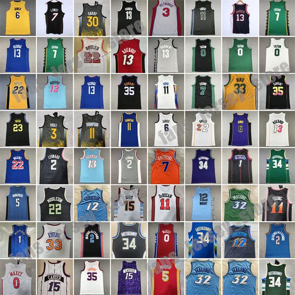 

curry ja morant printed basketball jersey randle porzingis fox hayward russell ball jimmy butler lillard devin booker kevin luka doncic ante, Black;red