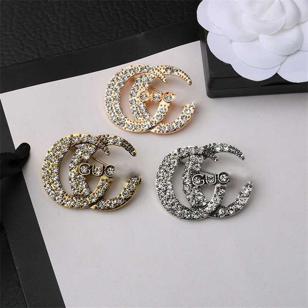 

2023 designer new double g gujia high-grade temperament brooch, Silver