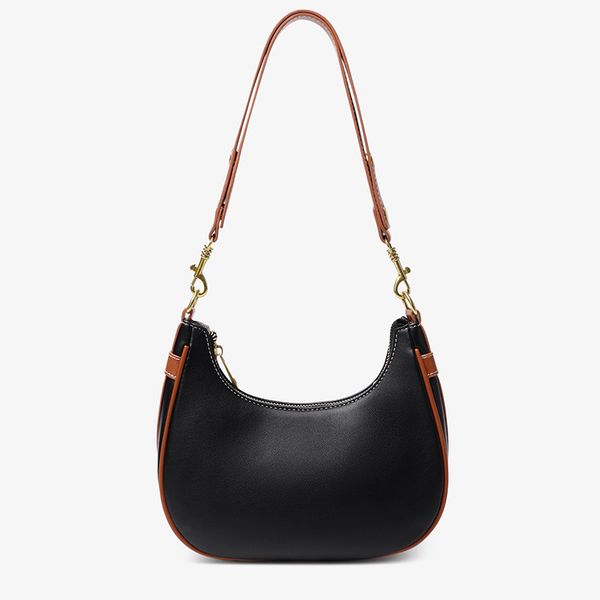 

niche design single shoulder underarm bag 2023 fashion korean version pu material dumpling bag color contrast handbag