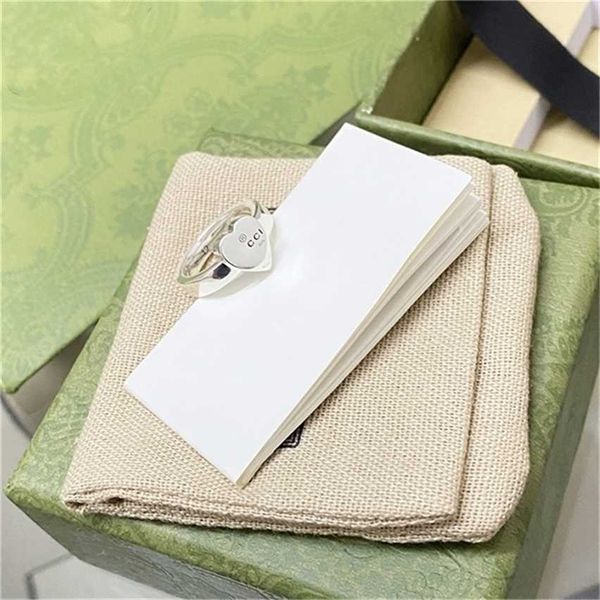 

2023 designer new fashion jewelry kmx. gujia double letter female 925 silver heart-shaped love fearless ring