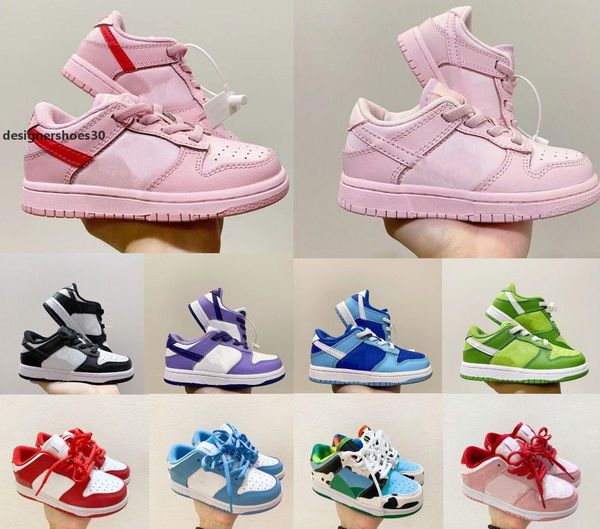 

kids shoe dunks sb low athletic boy girls white panda children sports sneakers designer walking basketball trainers toddler infants 25-3 wea, Black
