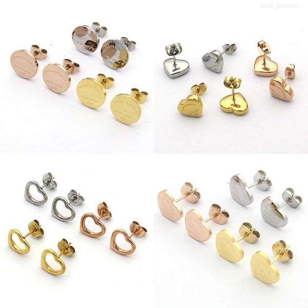 

womens love earrings studs designer jewelry for women heart studs as wedding christmas gift with box, Golden