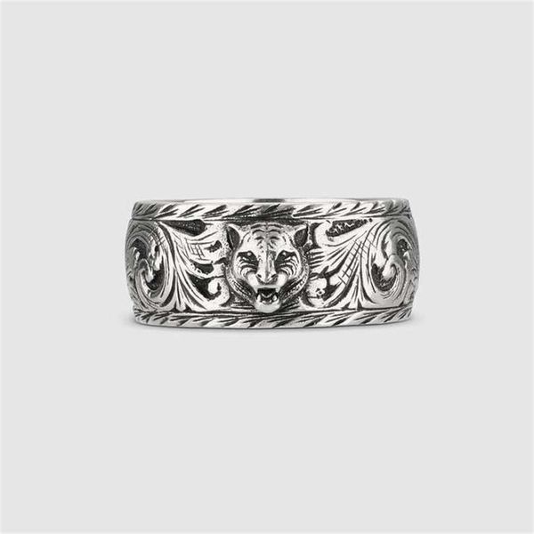 

2023 designer new jewelry old tiger head ring made of gu shuang thai silver fashionable and straight