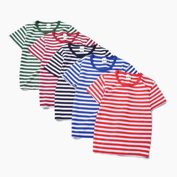 

t-shirts children in children's wear boy's summer short sleeve t-shirt cotton striped collar render children half sleeve navy blue