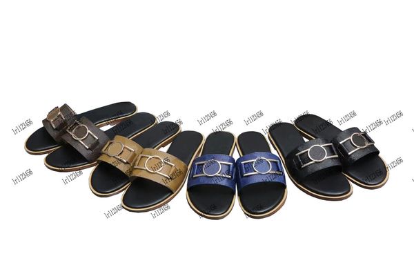 

original high-quality designer shoes women shoes sandals slippers summer flat shoes real leather sandals slide beach slippers with box ship, Black
