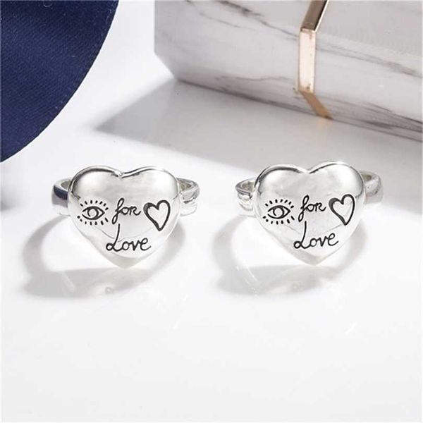 

2023 designer new fashion jewelry gujia s925 sterling silver ring fearless letter flower fashion love ring for men and women