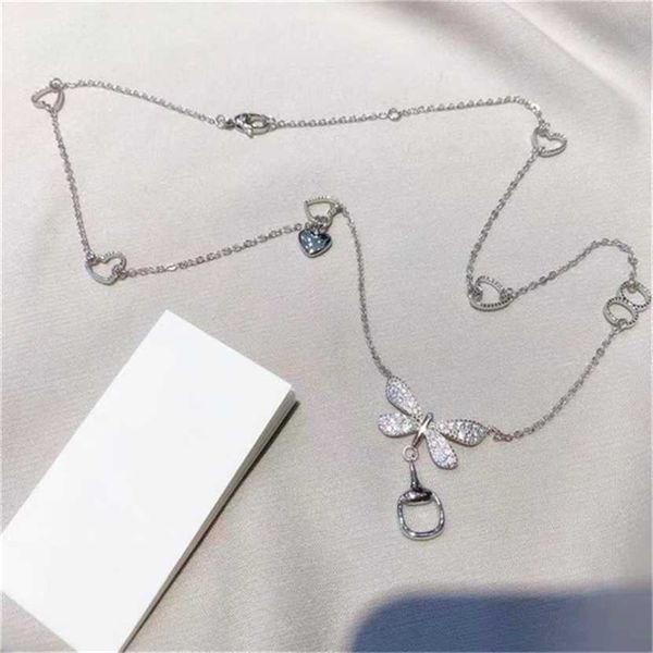 

2023 designer new fashion jewelry zhigujia 925 silver butterfly lady necklace temperament love pendant clavicle chain gift