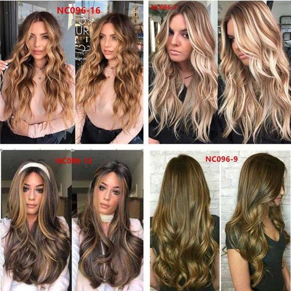 

dyed wig female golden brown gradient mixed color chemical fiber hair rose net a, Black