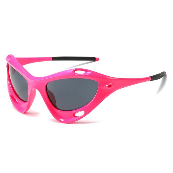 

spice girl style sunglasses european american retro simple glasses men's and women's concave styling cool black sunglasses big fac, Silver